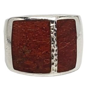 Silpada Sterling Silver Coral Ring Size 8 #17526